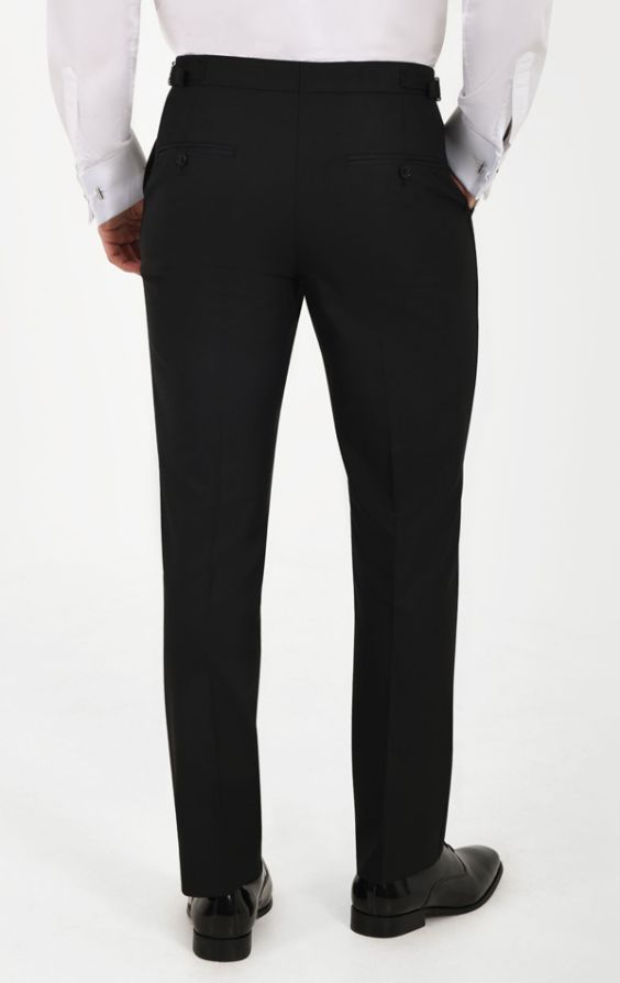 Pantalon de smoking Homme, Noir, Polyester, Laine et Lycra